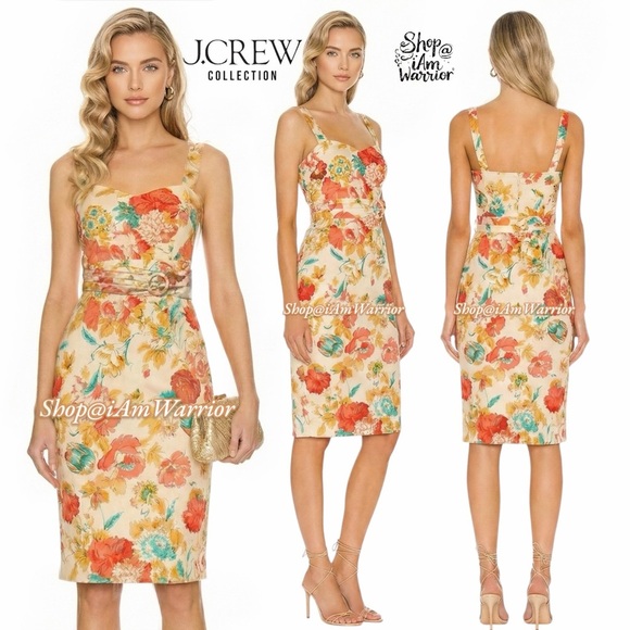J.Crew Collection NWT floral pencil midi dress *shop@iamwarrior